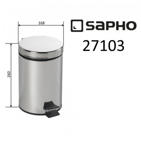 Мусорное ведро Sapho SIMPLE LINE 27103 хром