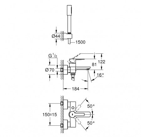 Смеситель для ванны Grohe Lineare 33850001 хром