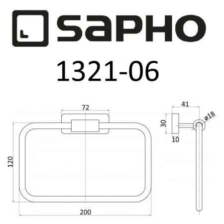 Полотенцедержатель Sapho OLYMP 1321-06 хром