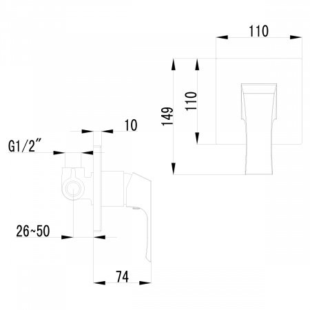 Смеситель для душа Lemark Unit LM4523C хром