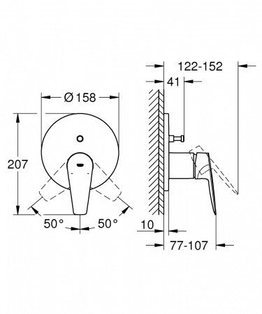 Смеситель для ванны с душем Grohe BauEdge New 24162001 хром