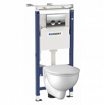 Унитаз с инсталляцией подвесной GEBERIT Kolo 458.122.NE.1 клавиша смыва хром