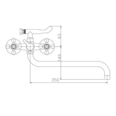 Смеситель для ванны Haiba HB2619-2, хром