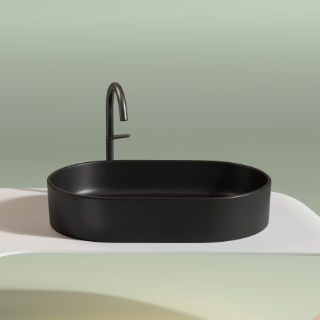 Раковина накладная 60см Ceramica Nova Element CN6048MB черный матовый