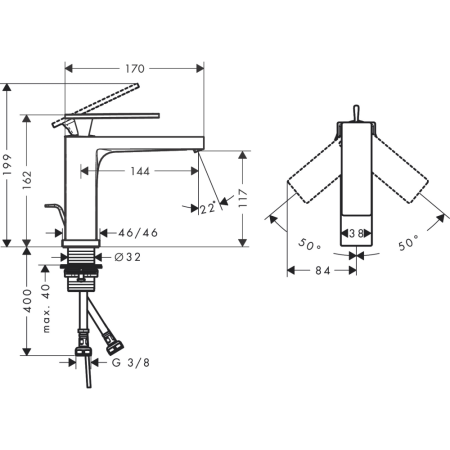 Смеситель для раковины Hansgrohe Tecturis E 73010700 белый матовый