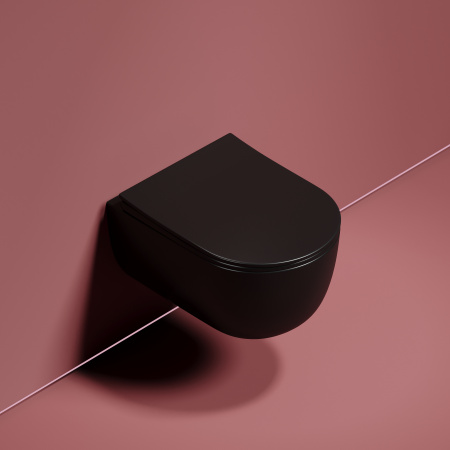 Унитаз подвесной безободковый Ceramica Nova Modena Rimless CN6063MB черный матовый