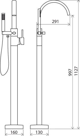 Смеситель для ванны с душем Ravak Freedom X070059 хром