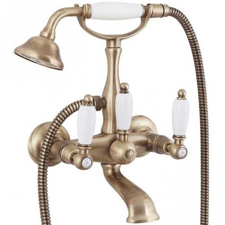 Смеситель для ванны Cezares First VD ручки Белые Хром