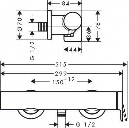 Смеситель для душа Hansgrohe Vivenis 75620700 белый матовый