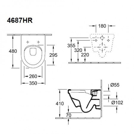 Унитаз Villeroy&Boch Architectura Plus 4687HR01 подвесной с сиденьем Soft Close