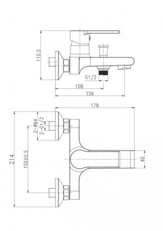 Смеситель для ванны с душем Cersanit BRASKO 63021 хром
