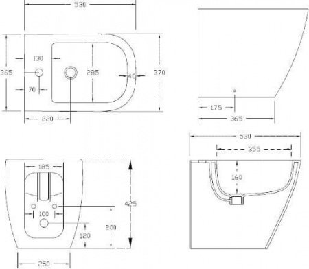 Биде напольное ArtCeram Faster FSB002