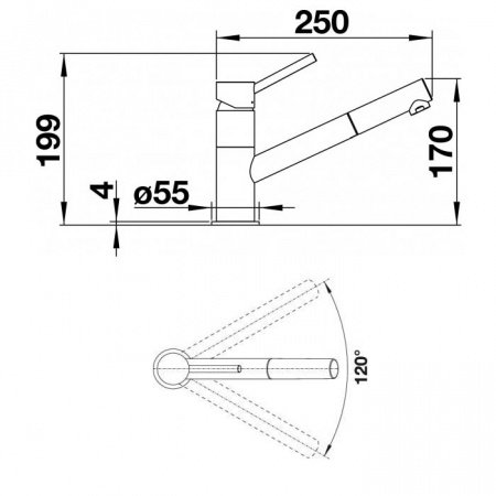 Смеситель для кухни Blanco Kano-S 525045 жемчужный