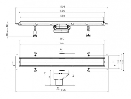 Душевой лоток Pestan Confluo Frameless Line 550 Black Matte
