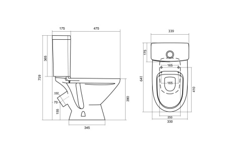 Унитаз-компакт Santek Лига с диагональным выпуском 1WH302197