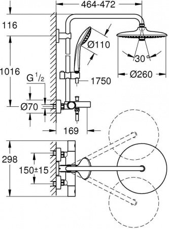 Душевая стойка Grohe Euphoria 26114001 хром