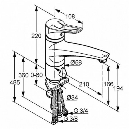 Смеситель для кухни Kludi MX 399070562 хром