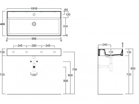 Раковина 100см Simas Agile AG101 белый