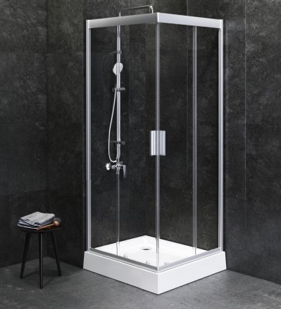Душевой угол Am.Pm Gem 90x90x190 профиль хром, стекло прозрачное