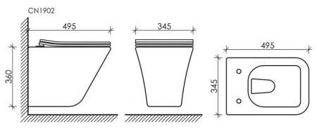 Унитаз подвесной Ceramica Nova Mono CN1902 белый