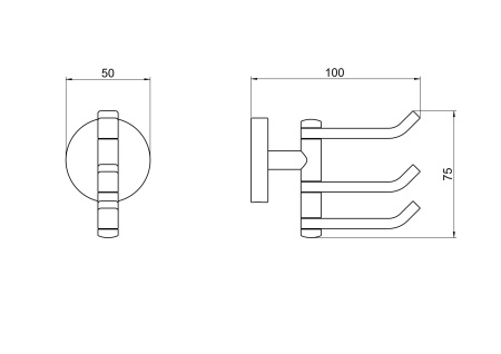 Крючок тройной Aquatek Бетта AQ4632MB черный матовый