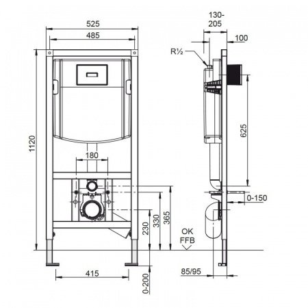 Инсталляция для подвесных унитазов Villeroy & Boch ViConnect 92246100