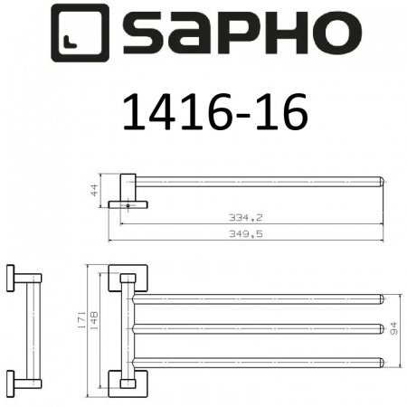 Полотенцедержатель Sapho APOLLO 1416-16 хром