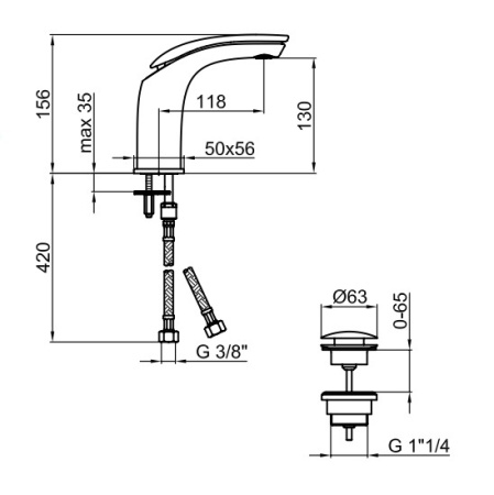 Смеситель для раковины Webert Aria AI830102844, белый