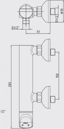 Смеситель для душа E.C.A Myra 102154023HEX хром