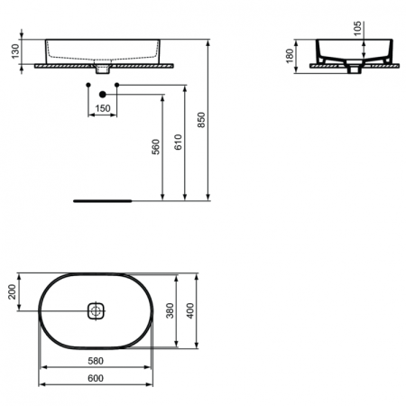 Раковина 60 см Ideal Standard STRADA II T298101