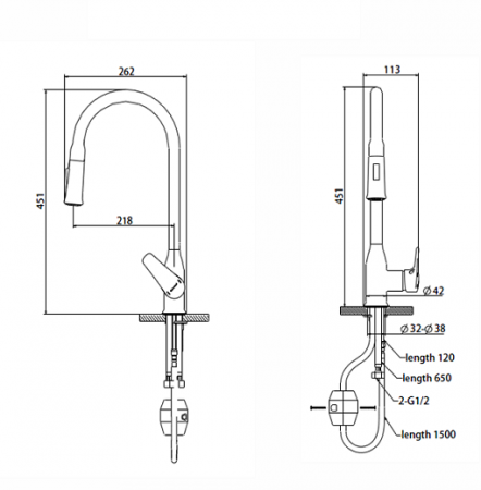 Смеситель для кухни Bravat Arden F7362395CP-ENG хром