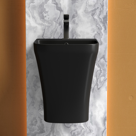 Раковина подвесная моноблок 36см Ceramica Nova Dion CN6067MB черный матовый