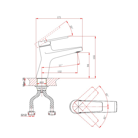 Смеситель для раковины D&K Bayern.Fürth DA1522105, черный