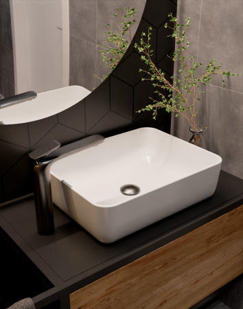 Смеситель для раковины AQUAme Como AQM6514GM вороненая сталь