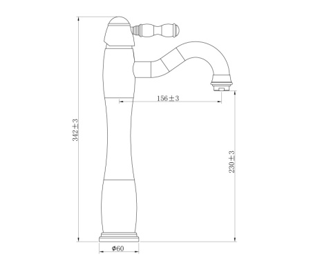 Смеситель для раковины Bronze de Luxe TIFFANY C912, хром
