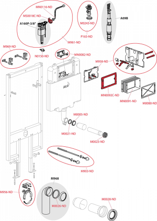 Инсталляция для подвесных унитазов AlcaPlast Sadromodul AM1101/1200