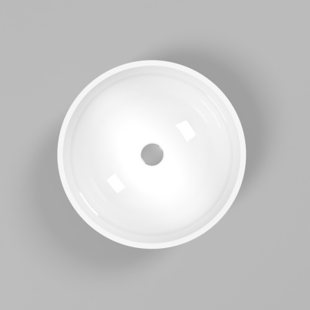 Умывальник WHITECROSS Cornelian D=43 (белый глянец) иск. камень