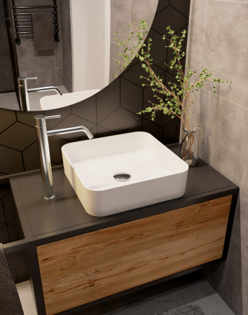 Раковина накладная 40см AQUAme AQM5008 белый