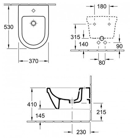 Биде подвесное Villeroy & Boch Omnia Architectura 5484 0001 alpin