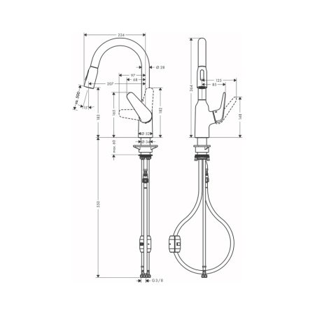 Смеситель для кухни Hansgrohe Focus M42 71801800 нержавеющая сталь
