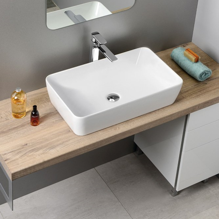 Раковина накладная 60см GSI Sand 903611 белая