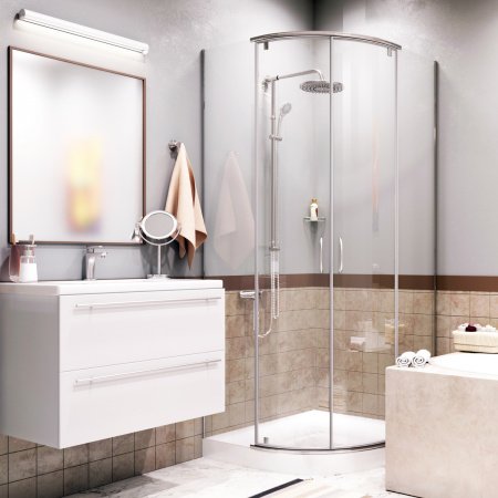 Душевой угол WasserKraft Leine 35P01 90x90x200, профиль хром, стекло прозрачное