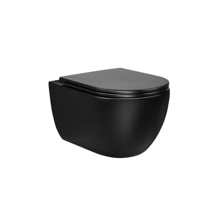 Унитаз подвесной безободковый Vincea Evo VT1-34MB черный матовый, с сиденьем микролифт