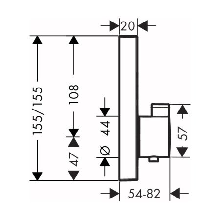 Термостат для душа на 2 потребителя Hansgrohe ShowerSelect 15763340 хром черный шлифованный