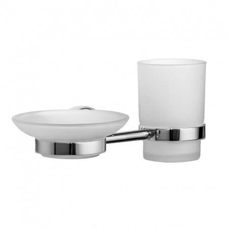 Стакан для зубных щеток с мыльницей Iddis Calipso CALMBG0i57 Белый Хром