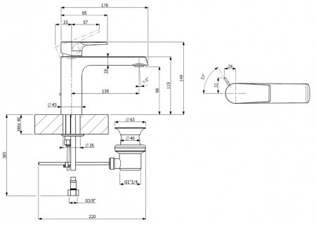 Смеситель для раковины Villeroy & Boch Liberty TVW10700300061 хром
