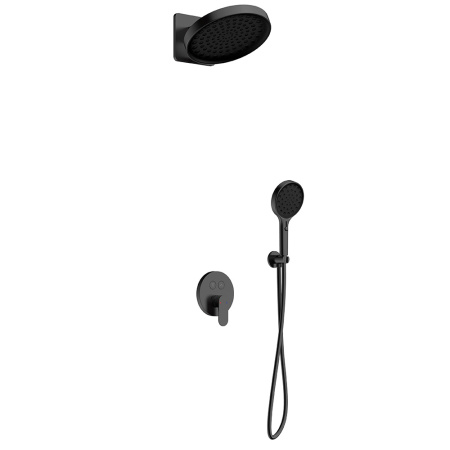 Встраиваемая душевая система со смесителем AQUAme AQM8402GM вороненая сталь