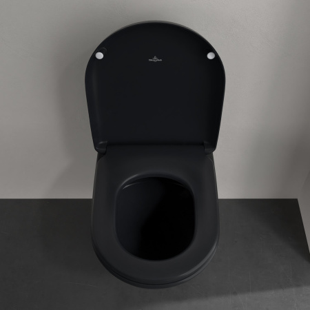 Унитаз подвесной безободковый Villeroy & Boch Antao 4674T0R7 черный матовый, с покрытием CeramicPlus, без сиденья