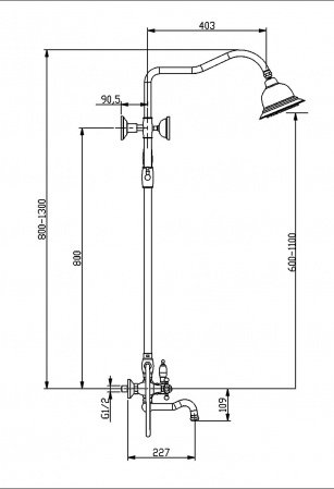 Душевая стойка Timo Nelson SX-1290/00 хром