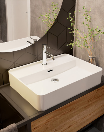 Раковина накладная 59см AQUAme AQM5004 белый